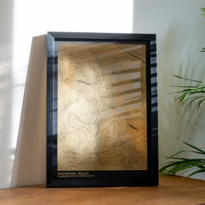 Foil Walking Map Print, Custom Topographic Map, Metallic Contour Map Wall Art, New Home Gift