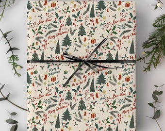 Christmas Wishes Wrapping Paper – Recyclable Gift Wrap Sheet or Roll