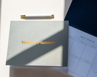 Foiled Weekly Desk Planner: Tearable Undated Planner Pad