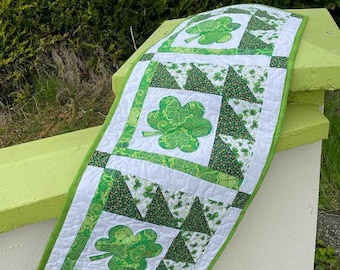 Shamrock Table Runner Pattern: Irish St. Patrick's Day Design (Digital Download)