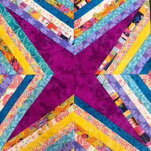 Star Scrappy Quilt Pattern: Colorful Leftover Fabric (PDF Digital ...