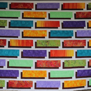 Shadow quilt pattern, digital download. Pdf quilting pattern, large bed quilt ,modern pattern for an easy effective result. Quick to make
