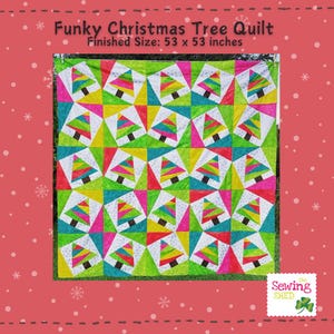 Funky Christmas Tree Quilt Pattern. PDF Digital Download.