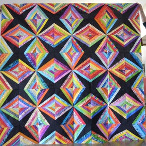 Star Scrappy Quilt Pattern: Colorful Leftover Fabric (PDF Digital Download)