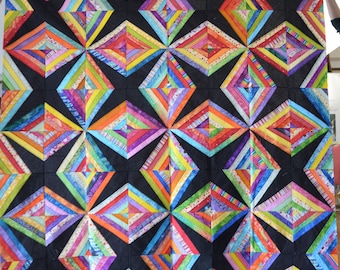 Star Scrappy Quilt Pattern: Colorful Leftover Fabric (PDF Digital Download)