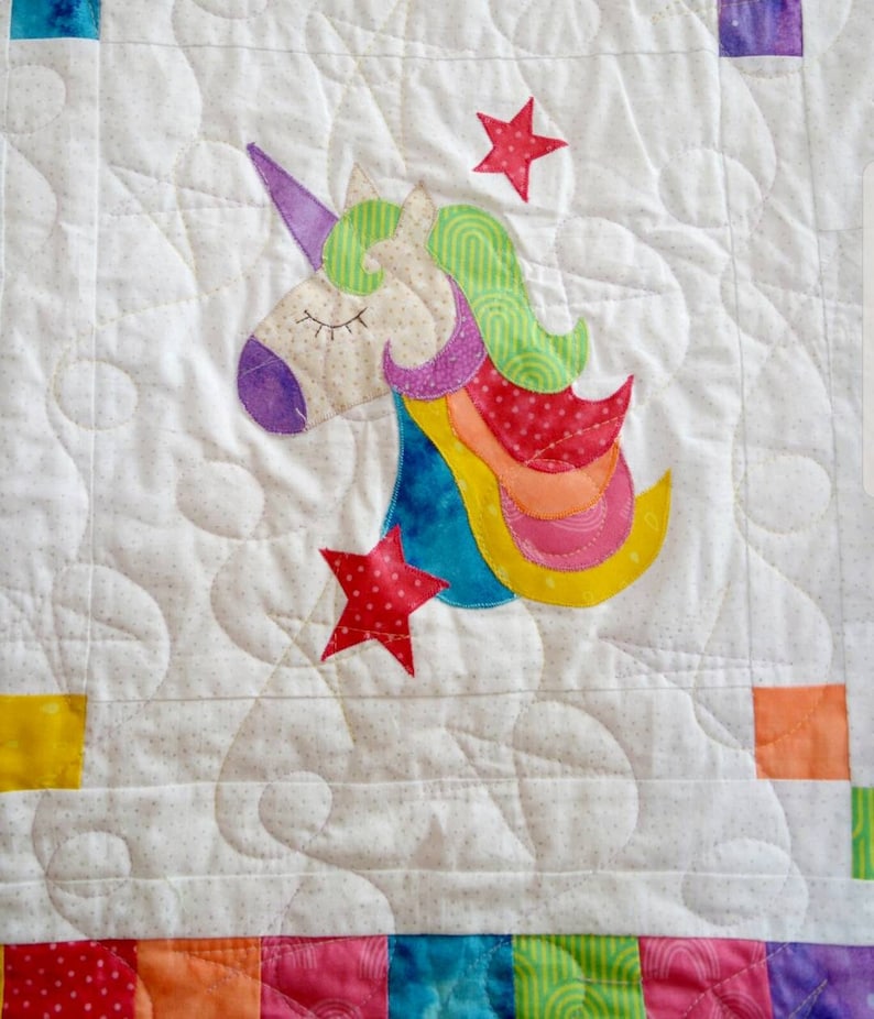 Unicorn Quilt PDF Pattern. Rainbow Coloured Quilt for All Etsy