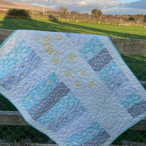 Moon and Star Baby Quilt Pattern: Applique Design (PDF Pattern)