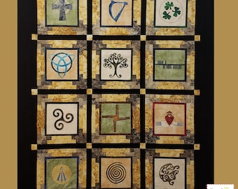 Our Ancient Celtic Symbols Quilt pattern book is a collection of beautiful symbols inspired by ancient Irish art PDF DIGITAL DOWNLOAD