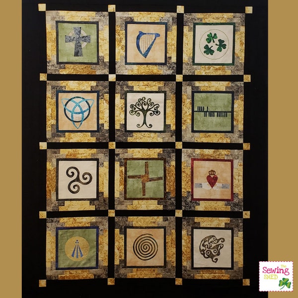 Our Ancient Celtic Symbols Quilt pattern book is a collection of beautiful symbols inspired by ancient Irish art PDF DIGITAL DOWNLOAD