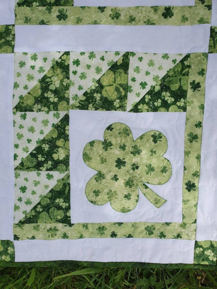 Irish Shamrock Table Runner Pattern With Full Size Wooden Etsy