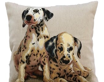 Pillow Tapestry-French Tapestry Cushion Cover - 18x18 inch Couch Throw Pillow Cover - Dog Art Medieval Cushion Cover - Woven Pillow Cover