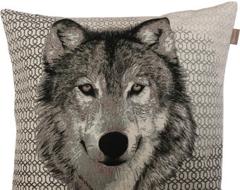 Wolf Pillow Cover-Tapestry Throw Pillow-Belgian Gobelin tapestry cushion pillow coverjacquard woven