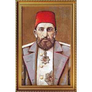 Ottoman Sultan-Payitaht Abdulhamid The Last Emperor Tapestry Wall Hanging | Woven Portrait Wall Art | Unframed Goblen | Sultans Wall Decor