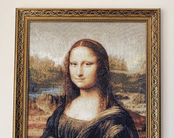 Gobelin Mona Lisa,Arte mural de lujo,tapiz de pared gobelín belga colgante Mona Lisa (La gioconda) por Leonardo da Vinci, jacquard tejido