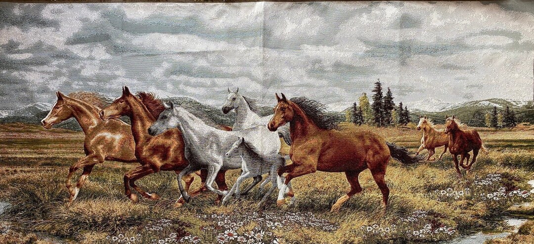 Gobelin Dekostoff Pferde Stoff Polyester Gobelin Schönheit