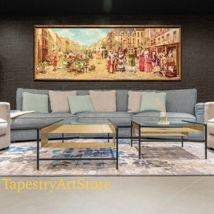 Gobelin średniowieczny - Scena senioralna - Motyw Millefleurs - Gobelin belgijski - Gobelin ścienny - Gobelin Tapestrytapestries