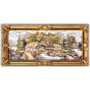Goblen , Tapestry Wall Hanging Art for Home Decor, Landscape Wall Art Vintage, Landscape Tapestry Wall Hanging, Forest Artjacquard woven