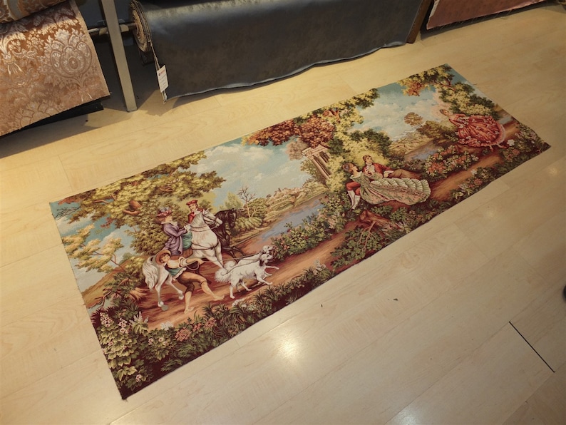 Medieval Tapestry Wall Hanging Seignorial Scene Etsy