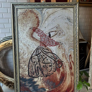 Tapestry Wall Hanging,woven,goblen,chart, Mevlana , famous painting, art, Islamic Wall Art, yarn weaving, yarn weaving work,Whirling Dervish