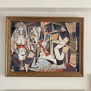 The Women of Algiers, 1955 by Pablo Picasso Tapestry Wall Hanging,Luxury Wall Art,goblen, Girls from Avignon,yarn weaving work,tapestries