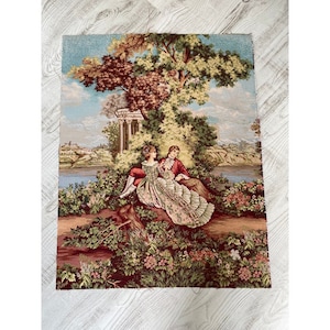 Gobelin średniowieczny - Scena senioralna - Motyw Millefleurs - Gobelin belgijski - Gobelin ścienny - Gobelin Tapestrytapestries
