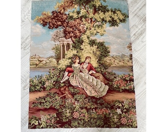 中世のタペストリー壁掛け - 領主の情景 - ミルフルールモチーフ