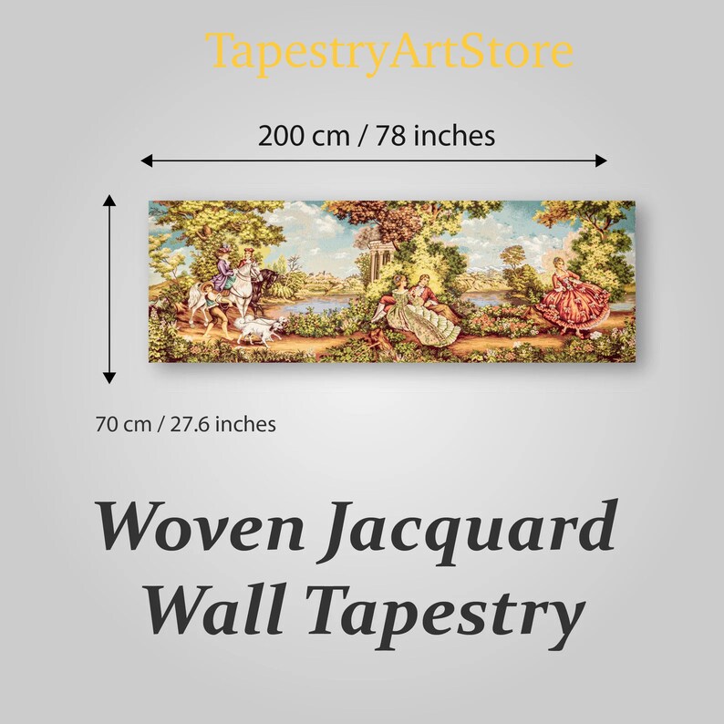 Medieval Tapestry Wall Hanging Seignorial Scene Etsy