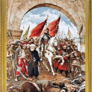 Ottoman Sultan-Mehmed the Conqueror The Last Emperor Tapestry Wall Hanging | Constantinople -Fatih Sultan Mehmed-Goblen | Sultans Wall Decor