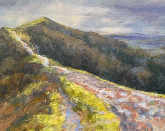 Towards Black Hill on the Malvern Ridge, Original Oil Painting by Gemma Griffiths