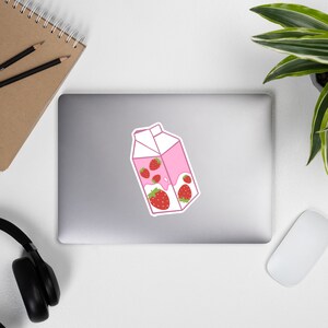 Pastelmelk kunst aardbei melk sticker stationair kawaii melk stickers pastel stationair aardbei kunst melkpak kunst stationair melk