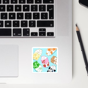 Flavored Milk Sticker - Pastel Kawaii Art - Vinyl Decal