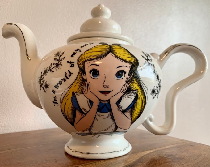Alice in Wonderland Tea Pot, Disney Etsy