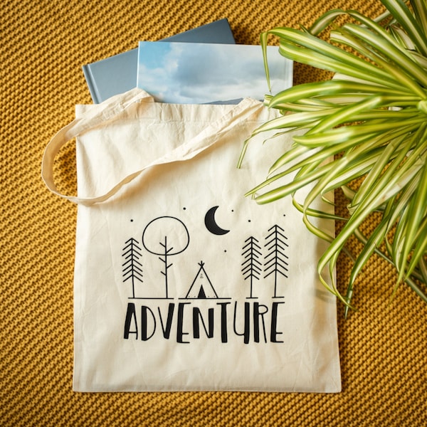 Adventure Tote Bag / Adventure Canvas Bag / Eco Shopping Bag