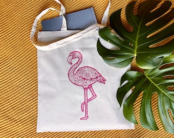 Flamingo tygväska / Flamingo tygväska / Eko shoppingväska