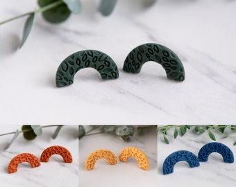 Textured semi circle earrings (in four colours)