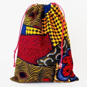 Wasserdichte Nasstasche für Badeanzug, Kordelzug-Swimmingtasche oder Strandtasche aus afrikanischem Stoff, Sommeraccessoires Geschenk für Frauen
