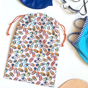 Wasserdichte Pooltasche, Nassschwimmtasche aus Flip-Flop-Stoff, personalisierte Geschenke für Teenager-Mädchen, Außenbaumwollstoff und wasserdichtes Futter
