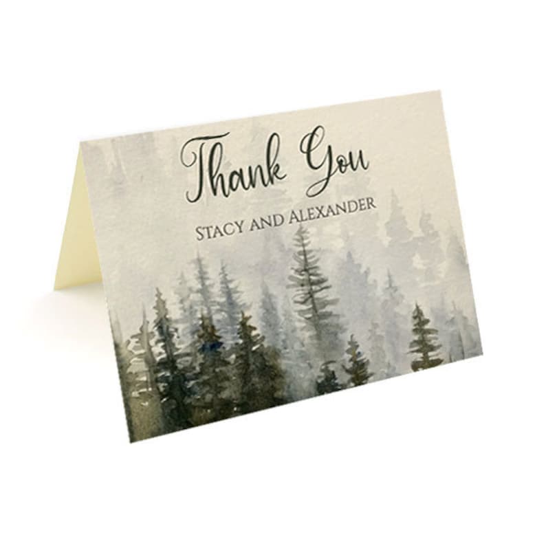 EDITABLE Folded Thank You Card Template Printable Forest - Etsy