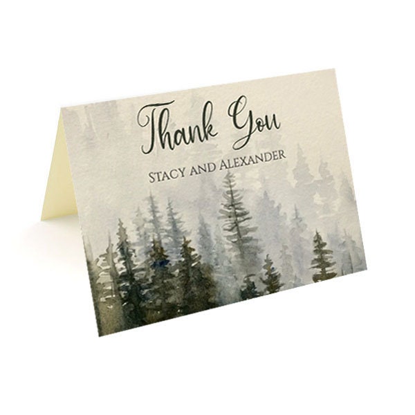 EDITABLE Folded Thank You Card Template Printable Forest - Etsy