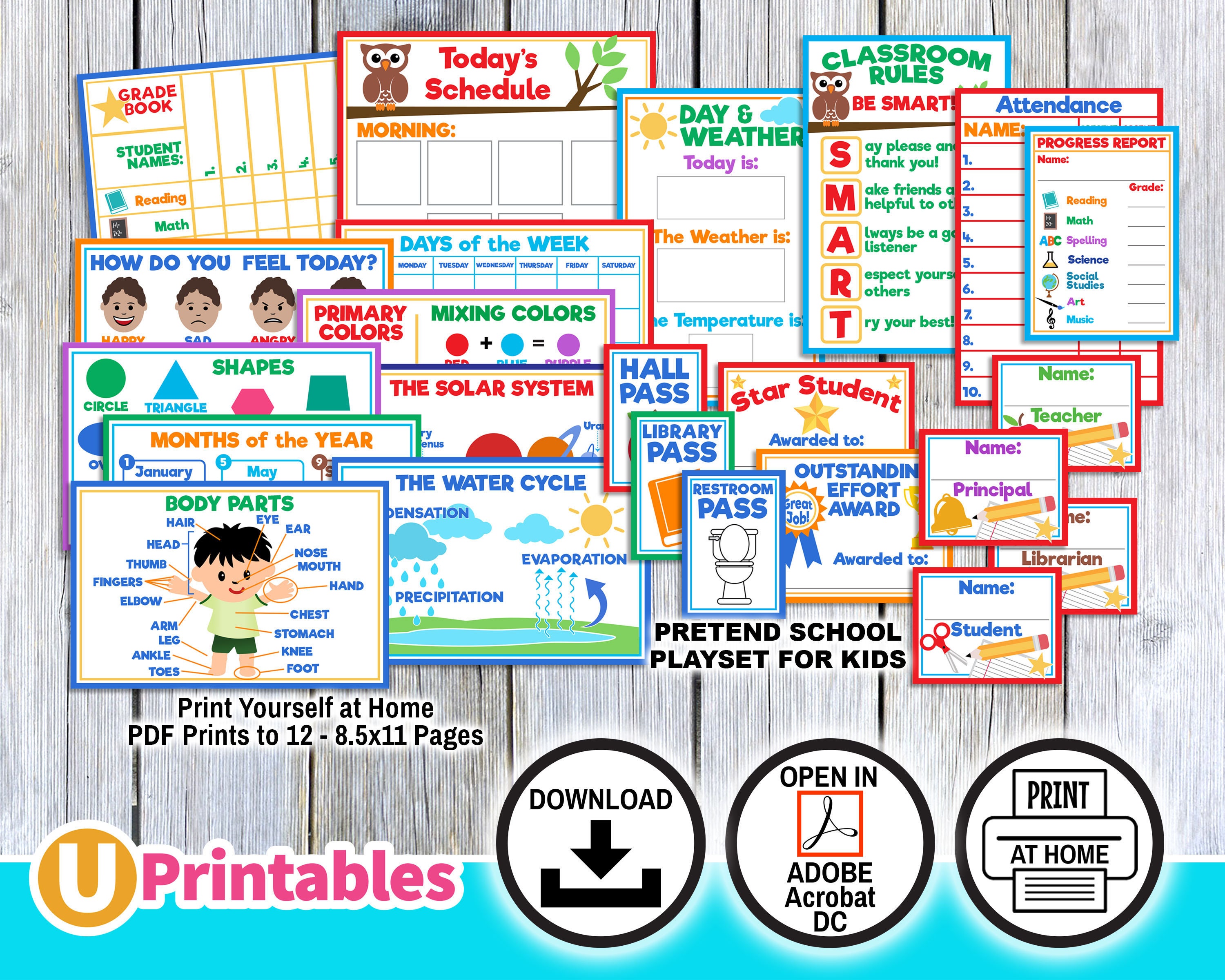 Pretend Play School/Teacher Set Printables Instant Download | Etsy