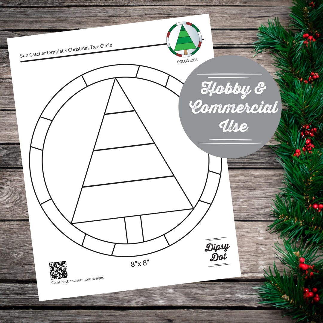 Christmas Tree Circle Stained Glass Pattern – Digital Download | Easy ...