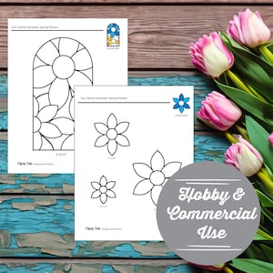 DIGITAL DOWNLOAD | Pattern for Spring Flowers Stained Glass Floral Pattern