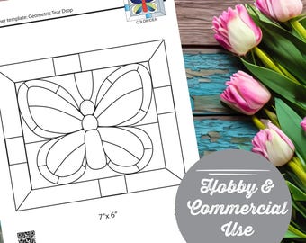 Motif de vitrail papillon – Téléchargement numérique | Modèle DIY facile d'attrape-soleil