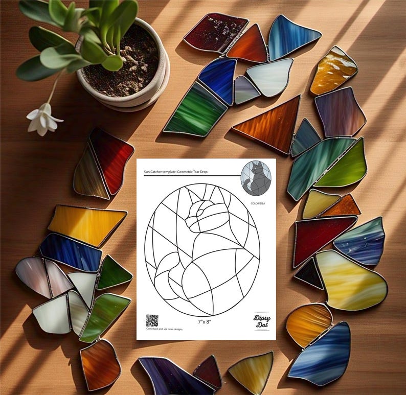 DIGITAL DOWNLOAD | Pattern for Stained Glass Cat - Etsy