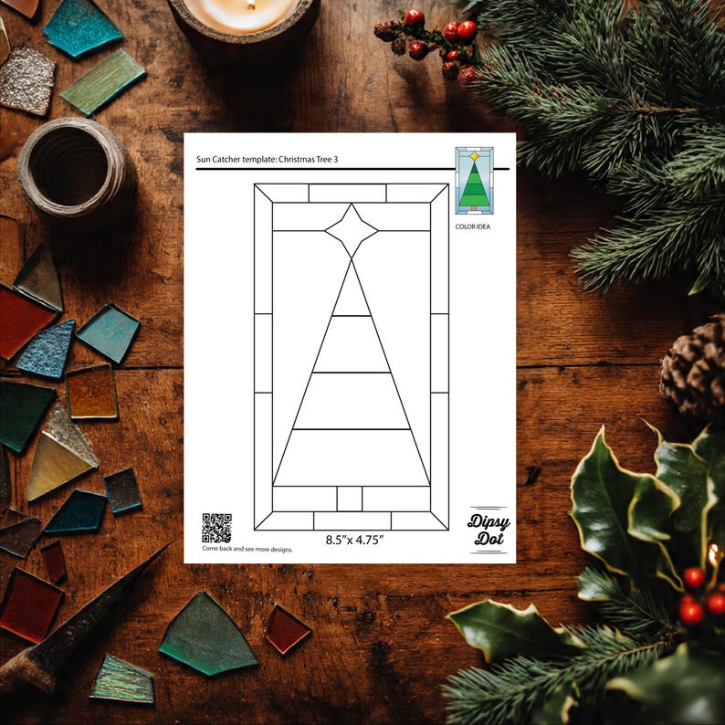 Christmas Tree Stained Glass Patterns – Digital Download | Easy DIY ...