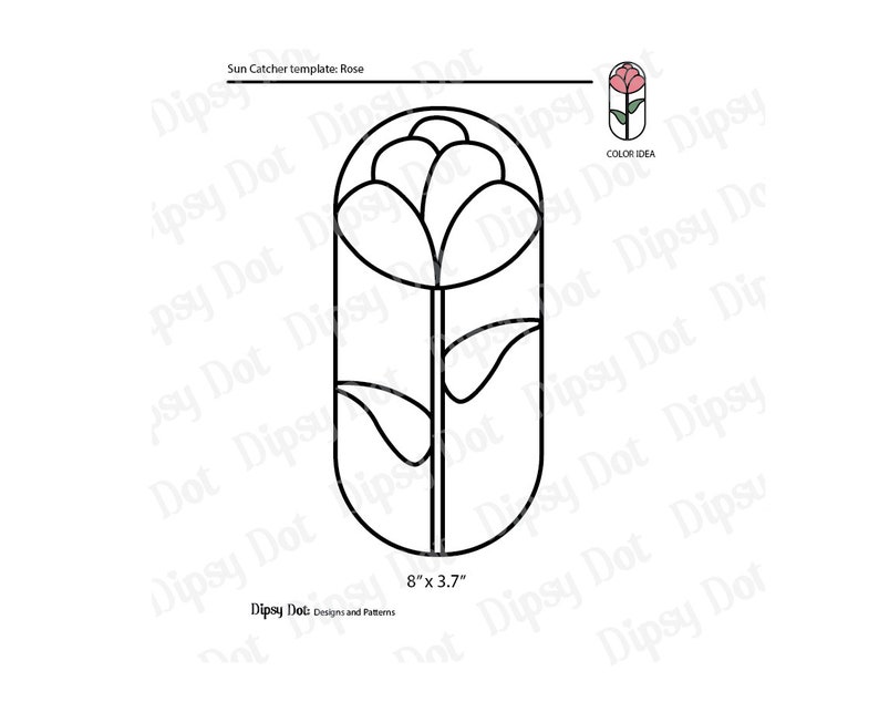 DIGITAL DOWNLOAD Pattern for Roses Stained Glass Floral Pattern - Etsy