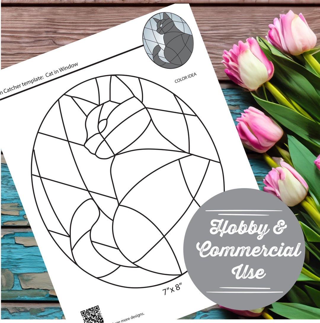 DIGITAL DOWNLOAD | Pattern for Stained Glass Cat - Etsy