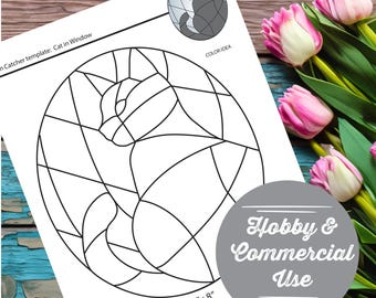 DIGITAL DOWNLOAD | Pattern for Stained Glass Cat