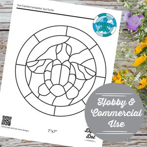 DIGITAL DOWNLOAD | DIY Stained Glass Pattern – Sea Turtle Pattern
