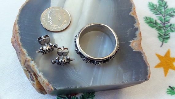 Sterling Silver Turtle Spinner Ring with Matching… - image 6